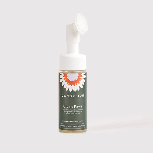 Dandylion Clean Paws No-Rinse Foaming Cleanser with silicone brush head