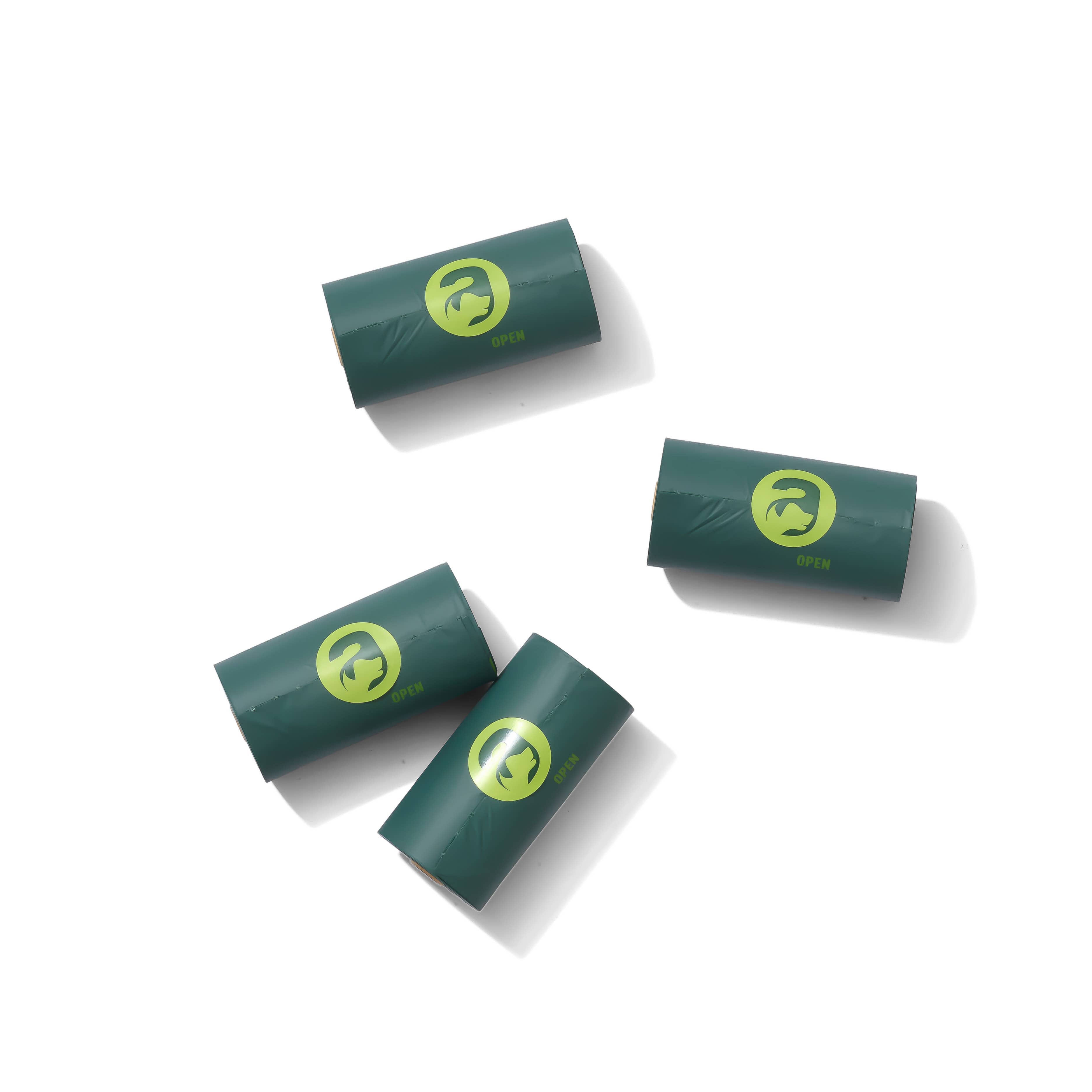 Greener Bark compostable dog poop bag rolls in Pine, unscented