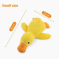 Close-up of the Duck Squeaky Dog Toy's plush duck head and built-in squeaker
